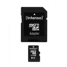 Intenso Micro Secure Digital (microSDHC) kartica 8 GB (Class 10) + SD adapter