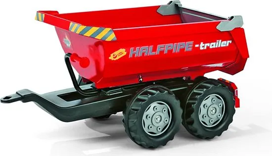 Rolly Toys prikolica za traktor Halfpipe, rdeča