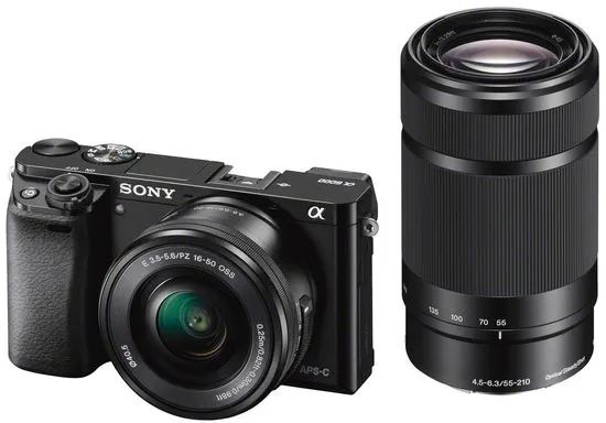 Sony digitalni fotoaparat Alpha A6000 ILCE-6000Y 16–50 + 55–210mm