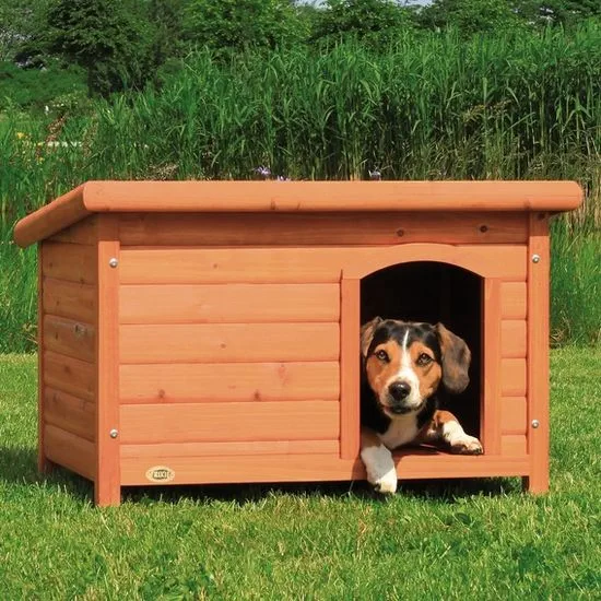 Trixie lesena hiška za pse z ravno streho, M - Odprta embalaža