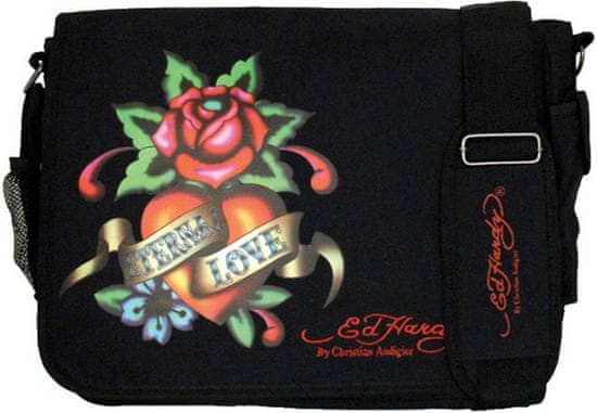 Ed Hardy Torba za čez ramo Leo Eternal Love, črna