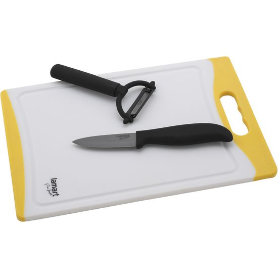 Lamart set - keramični nož, lupilec in deska