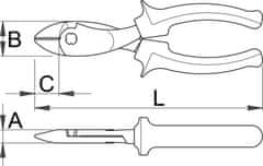 Unior kromirane stranske ščipalne klešče 466/1BI, 200 mm