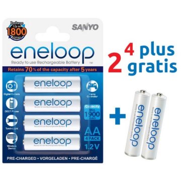 Sanyo baterije eneloop AA, 4 kosi + darilo 2, kosa