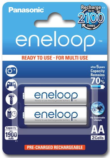 Panasonic baterija Eneloop AA 1900 mAh, 2 kosa