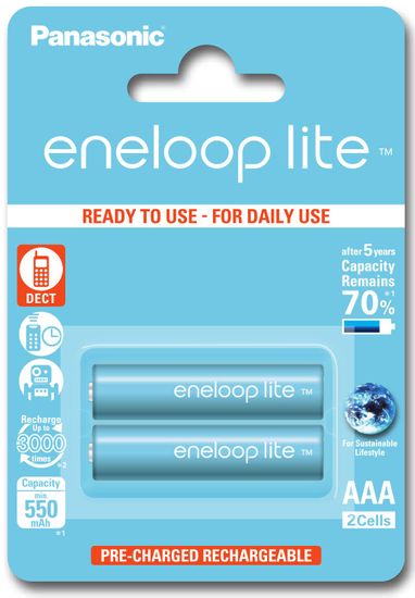 Panasonic baterije Eneloop Lite AAA (2 kosa)