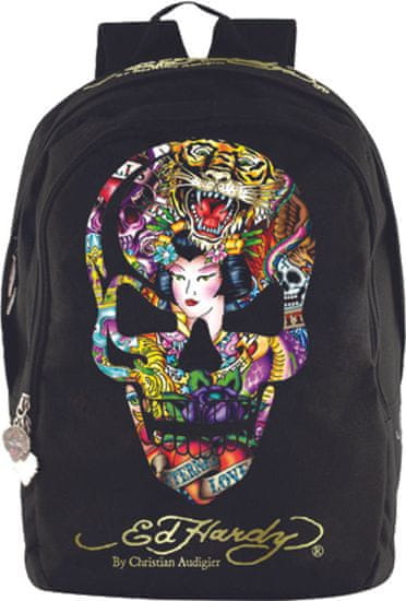Ed Hardy nahrbtnik JOSH SKULL, črn