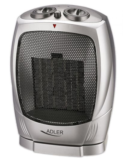 Adler grelec (AD7703) keramični 1500W, srebrn - Odprta embalaža