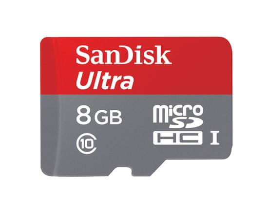SanDisk spominska kartica 8GB Ultra Micro SDHC Class10 z SD adapterjem
