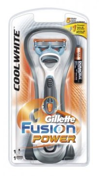 Gillette Fusion Cool White Power brivnik + 1 nadomestno rezilo (odprta embalaža)