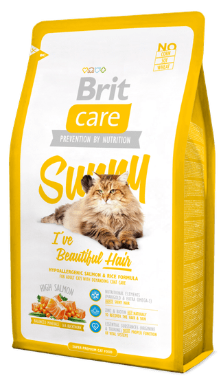 Brit Care Cat Sunny I´ve Beautiful Hair mačja hrana za lepšo dlako,2 kg