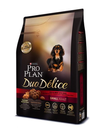 Purina Duo Delice hrana za odrasle pse majhne pasme, govedina 2,5 kg - odprta embalaža