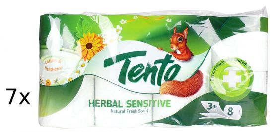 Tento toaletni papir Herbal Sensitive, 3-slojni, 7 x 8 rolic