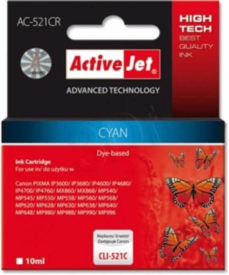 ActiveJet cyan kartuša Canon (CLI-521C)