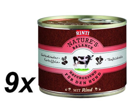 RINTI Nature´s Balance mokra hrana za pse, govedina, krompir in jajca, 9 x 185 g