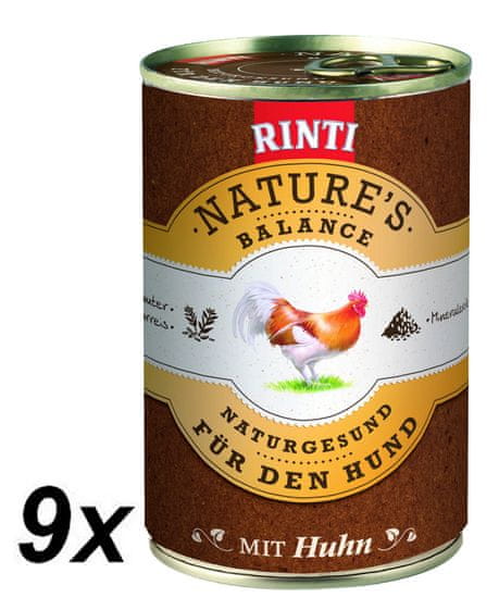 RINTI Nature's Balance mokra hrana za pse,piščanec, riž in jajce, 9x 400 g