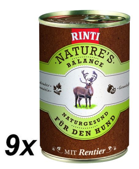 RINTI Nature´s Balance mokra hrana za pse, jelen, testenine in jajca, 9 x 400 g