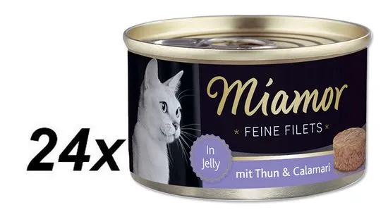 Finnern hrana za mačke Miamor, tuna in lignji, 24 x 100 g