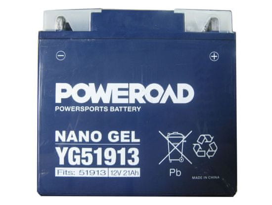 Poweroad akumulator za motor YG51913 gel (12V 21Ah, 183 x 79 x 171)