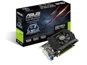 ASUS grafična kartica GeForce GTX 750 1GB DDR5 (GTX750-PH-1GD5)