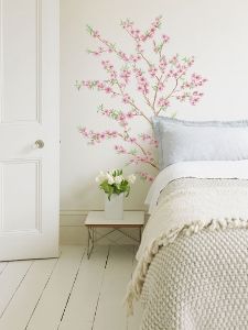 Crearreda stenska dekorativna nalepka, flat cvetoče breskve XL