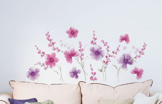 Crearreda stenska dekorativna nalepka, flat vijolično cvetje XL