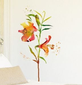 Crearreda stenska dekorativna nalepka, flat lilija vodene barve XL