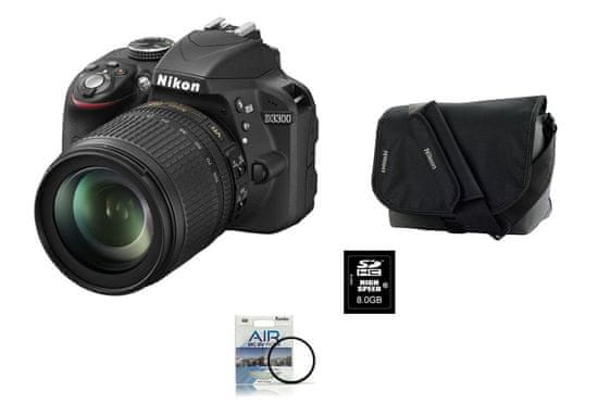 Nikon digitalni fotoaparat D3300 komplet z 18-105VR + fatbox + filter UV 67 mm