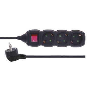 Emos podaljšek 1,5 m, 3 vtičnice, stikalo (PC1321)