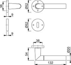 aluminijasta kljuka za notranja vrata Lecce F49/F9-2 za sobni ključ