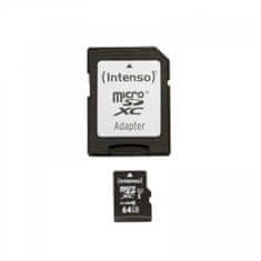 Intenso Premium Micro SDXC spominska kartica, 64 GB, 45 MB/s, UHS-I + SD adapter