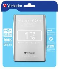 Verbatim Store 'n' Go 1TB, USB 3.0, Srebrny