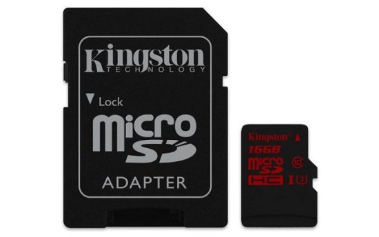 Kingston pomnilniška kartica microSD 16 GB UHS-I U3 z SD adapterjem (SDCA3/16GB)