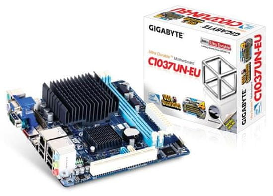 Gigabyte matična plošča CPU Onboard, DDR3, SATA3, HDMI, 2xLAN, mini ITX (C1037UN)