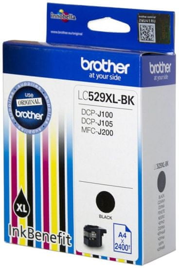 Brother kartuša LC529XLB, črna, 2.400 strani - Odprta embalaža