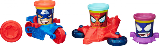 Play-Doh lončki za plastelin - junaki Marvel, z vozili