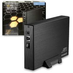 AXAGON EE35-XA3 Aline zunanji disk, USB 3.2, črn