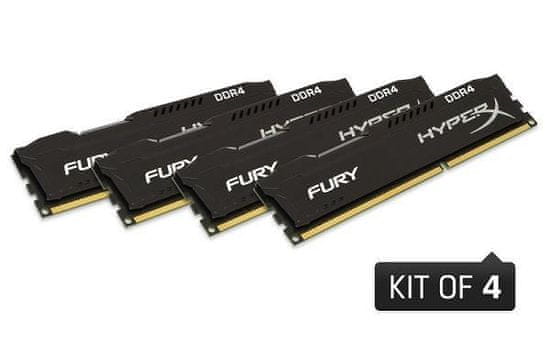Kingston HyperX Fury RAM pomnilnik, 4x4GB, DDR4, črn (HX424C15FBK4/16)