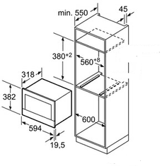 Bosch vgradna mikrovalovna pečica BFL634GS1