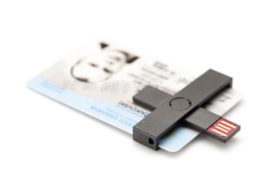 čitalec pametnih kartic + iD USB, črn