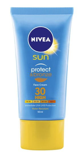 Nivea Sun Protect & Bronze krema za zaščito obraza ZF30, 50 ml