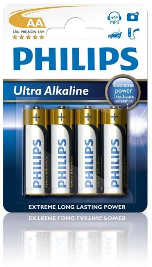 Philips baterija Ultra Alkaline AA, blister, 4 kosi