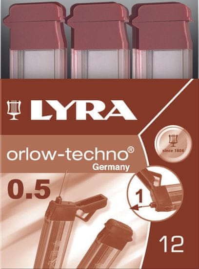 Lyra mine za tehnični svinčnik Polymer 0,5mm HB 1/12 (L5001100)