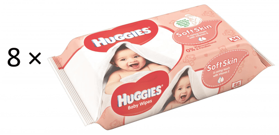 Huggies robčki Soft Skin, Quatro pakiranje 2 × (4 x 56 kosov)