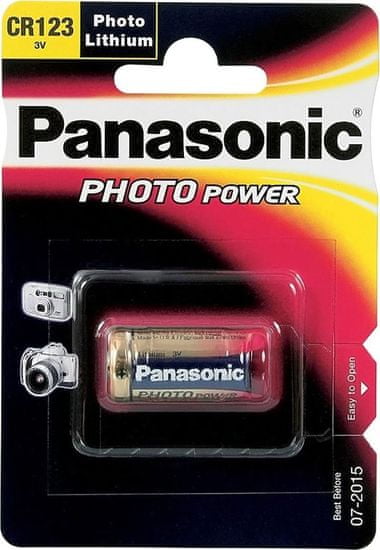Panasonic baterija Lithium CR123AL, 3V, 1 kos
