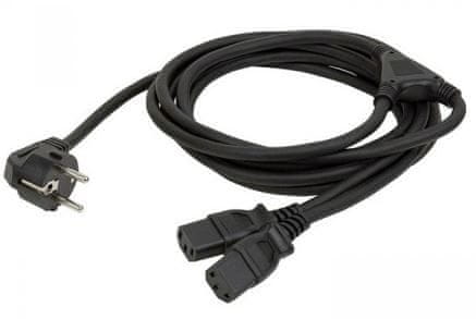 Samurai Power povezovalni IEC kabel 10 A, 2 x C13/šuko, 2 m