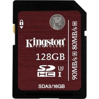 Kingston pomnilniška kartica SDXC UHS-I U3 128GB C10 (SDA3/128GB) - Odprta embalaža