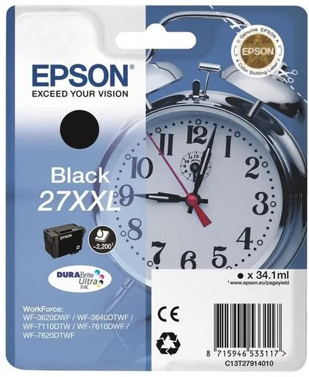 Epson črnilo 27XXL, črno