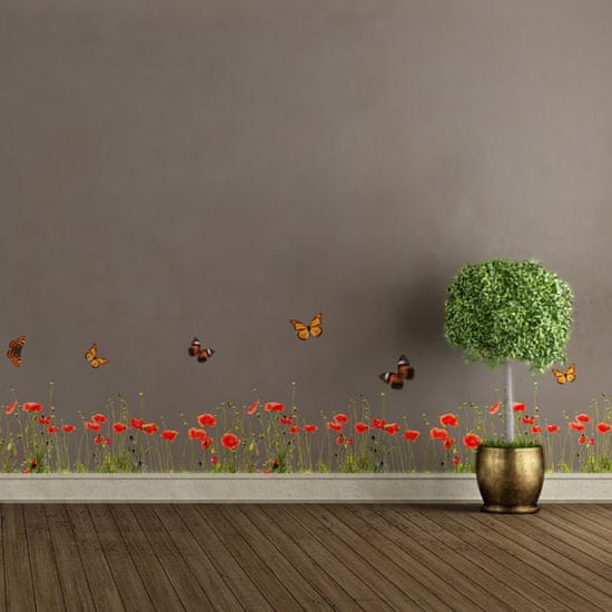 Crearreda dekorativna nalepka, Maki in metulji