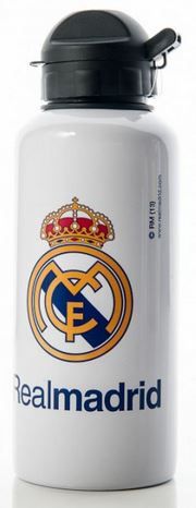 FC Real Madrid plastenka, bela z grbom, 400 ml